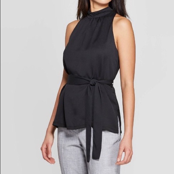 Prologue Tops - 💫🆕 Prologue Sleeveless Belted Turtleneck Blouse